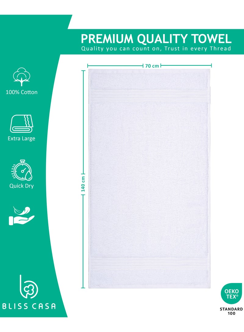 Bliss Casa 4-Piece Bath Towels, 100% Combed Cotton 550 GSM Superior Quality, Quick Dry Highly Absorbent Thick Soft Hotel Towles for Bath And Spa Bathroom Towel Set 70x140cm - Image 3