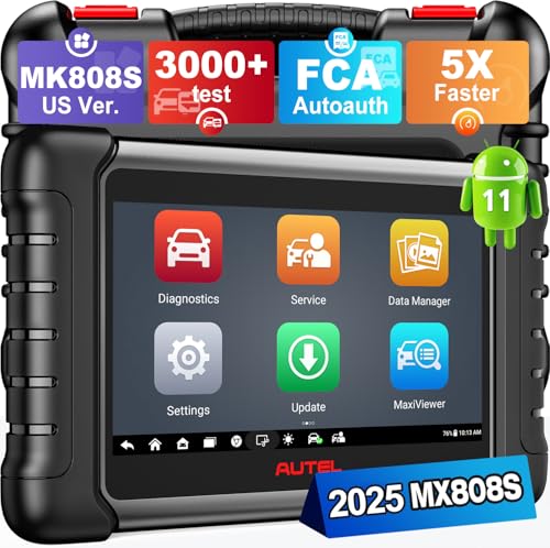 Autel Autel Scanner MaxiCheck MX808S 2025 US Ver of MaxiCOM MK808S MK808Z Bidirectional 11OS as MX900 MK900 MK900BT 3000 Active Test 28 Service OE All System OBDII Diagnostic Tool FCA Autoauth