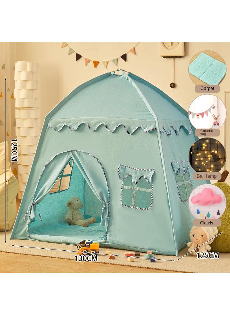 general Kids Princess Tent With Carpet Ball Colored Flag Cloud Tent Game House Girl's Princess Toy House Boy's Indoor Small House Children's Day Gift Birthday Gift - Image 1