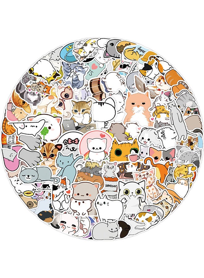 100 قطعة ماء القط الكمبيوتر المحمول ملصقات الفينيل Kawaii الشارات لزجاجات المياه الكرتون القط ملصقات للزينة كمبيوتر محمول الأمتعة لوح التزلج سيارة الدراجة حالة الهاتف - Image 1