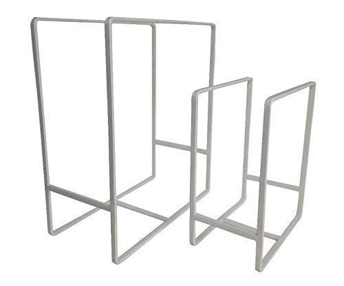 Craftland Wrought Iron Kitchen Dish Rack/Kitchen Utensils Rack/Modern Kitchen Storage Rack/Kitchen Organizer/Utensils Rack with Plate Stand, Set of 2-White - Image 3