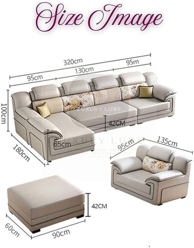 LUXURY LUXE أريكة سرير زاوية أميرة فاخرة 5 مقاعد على شكل L - Image 2