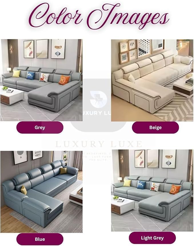 LUXURY LUXE أريكة سرير زاوية أميرة فاخرة 5 مقاعد على شكل L - Image 3
