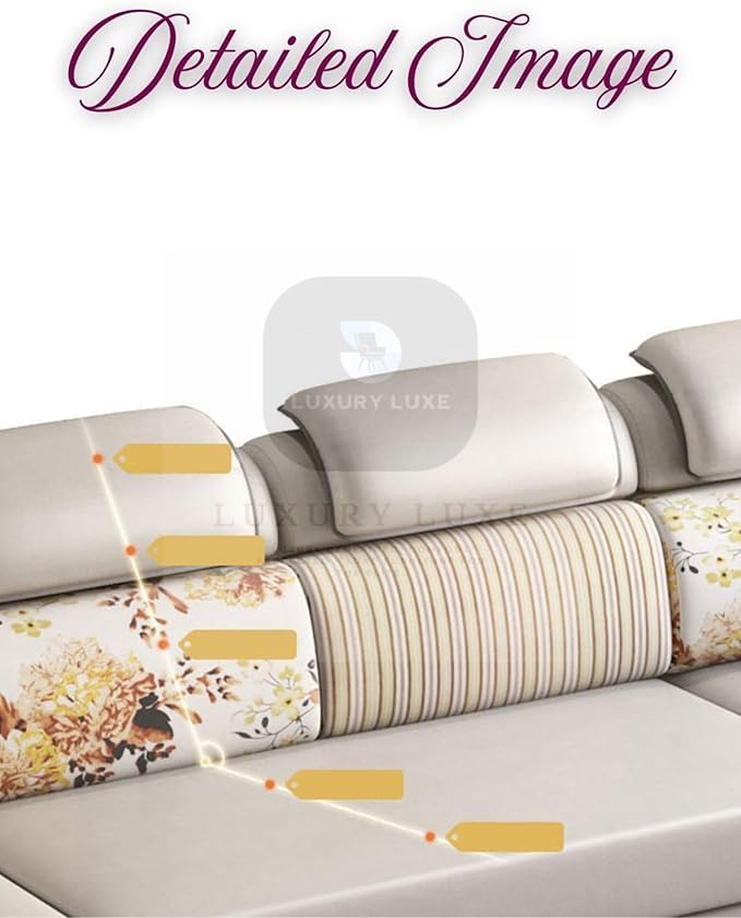 LUXURY LUXE أريكة سرير زاوية أميرة فاخرة 5 مقاعد على شكل L - Image 4
