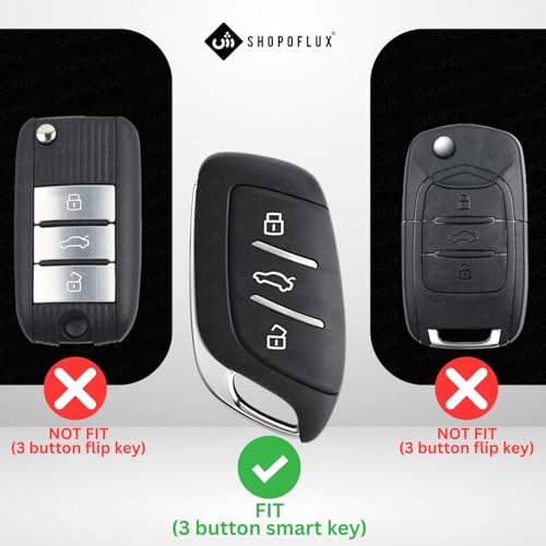 SHOPOFLUX Metal Key Cover Compatible with MG ZS EV Electric | Astor 3 Button Smart Key - Image 2