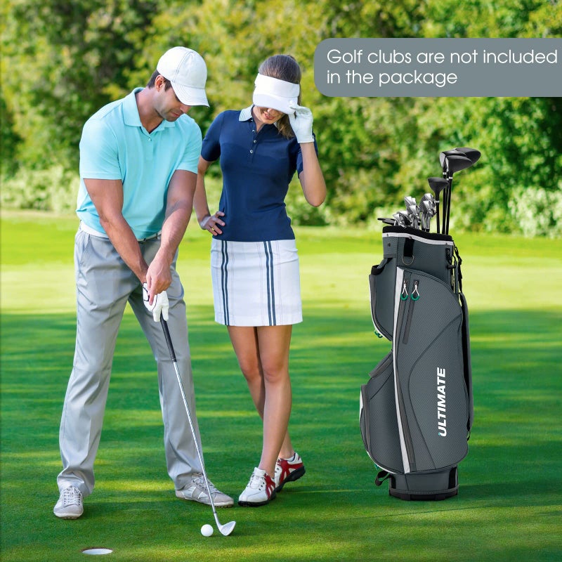 Tangkula Golf Cart Bag with 14 Way Top Dividers, Lightweight Golf Cart Bag with Shoulder Strap, 7 Zippered Pocket, Cooler Bag & Valuable Pocket, Portable Golf Club Bag with Rain Hood/Dust Cover - Image 3