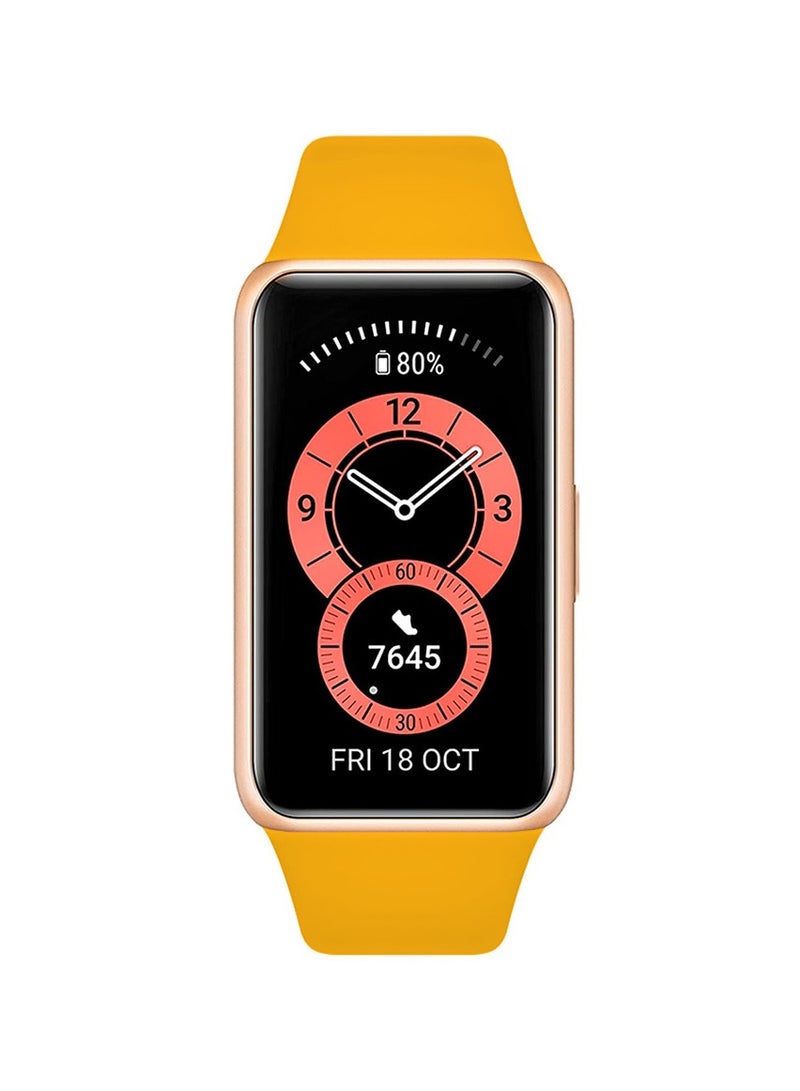 CATANES Huawei Band 6 / Honor Band 6 Fitness Tracker Replacement Silicone Band Adjustable Waterproof Smart Watch Strap with Buckle Orange  - Image 4