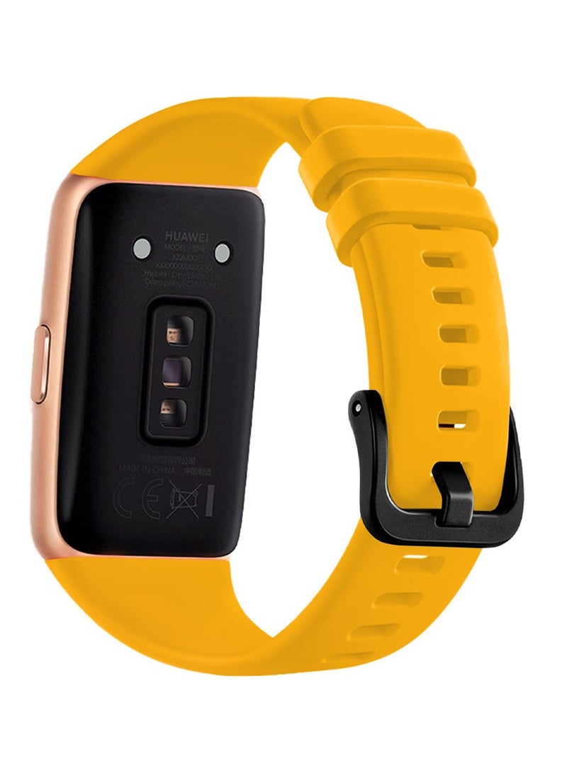 CATANES Huawei Band 6 / Honor Band 6 Fitness Tracker Replacement Silicone Band Adjustable Waterproof Smart Watch Strap with Buckle Orange  - Image 3