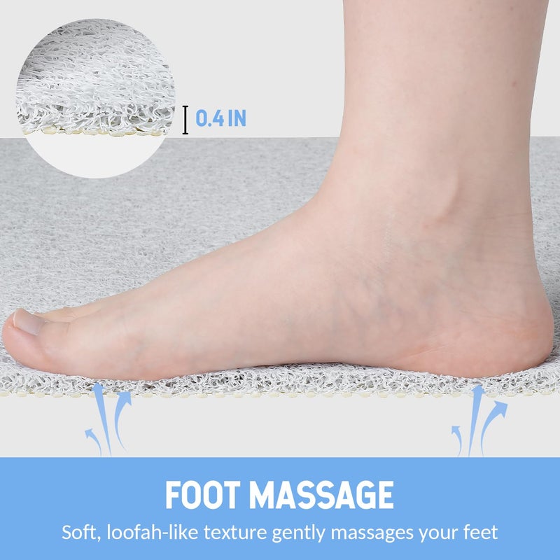 Hargiis Non-Slip Bathtub Mat, Anti Slip Shower Mat, Fast Drying Bathtub Mats, Foot Scrubber Mat, Anti Slip Mat for Tub, Floor, Bathroom, Kitchen, Home, Hotel (White 24"Ã—16") - Image 4