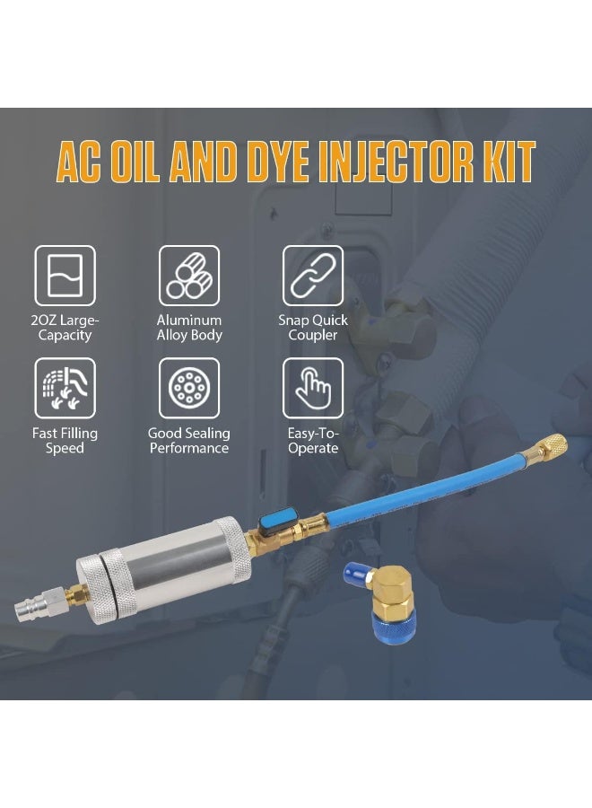 CMTOOL AC Oil Injector Tool R134A Compressor Oil Injector Kit - Image 2