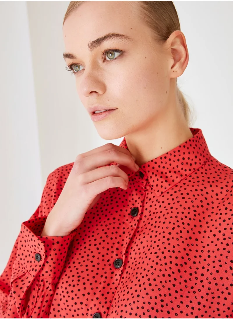 trendyol Button Down Printed Shirt