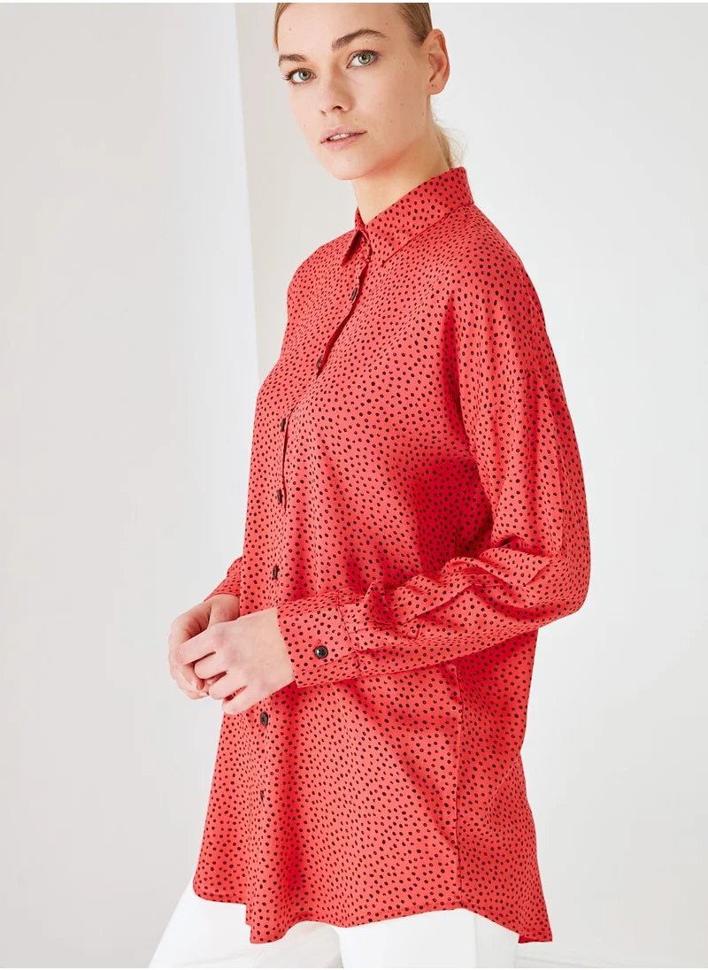 trendyol Button Down Printed Shirt