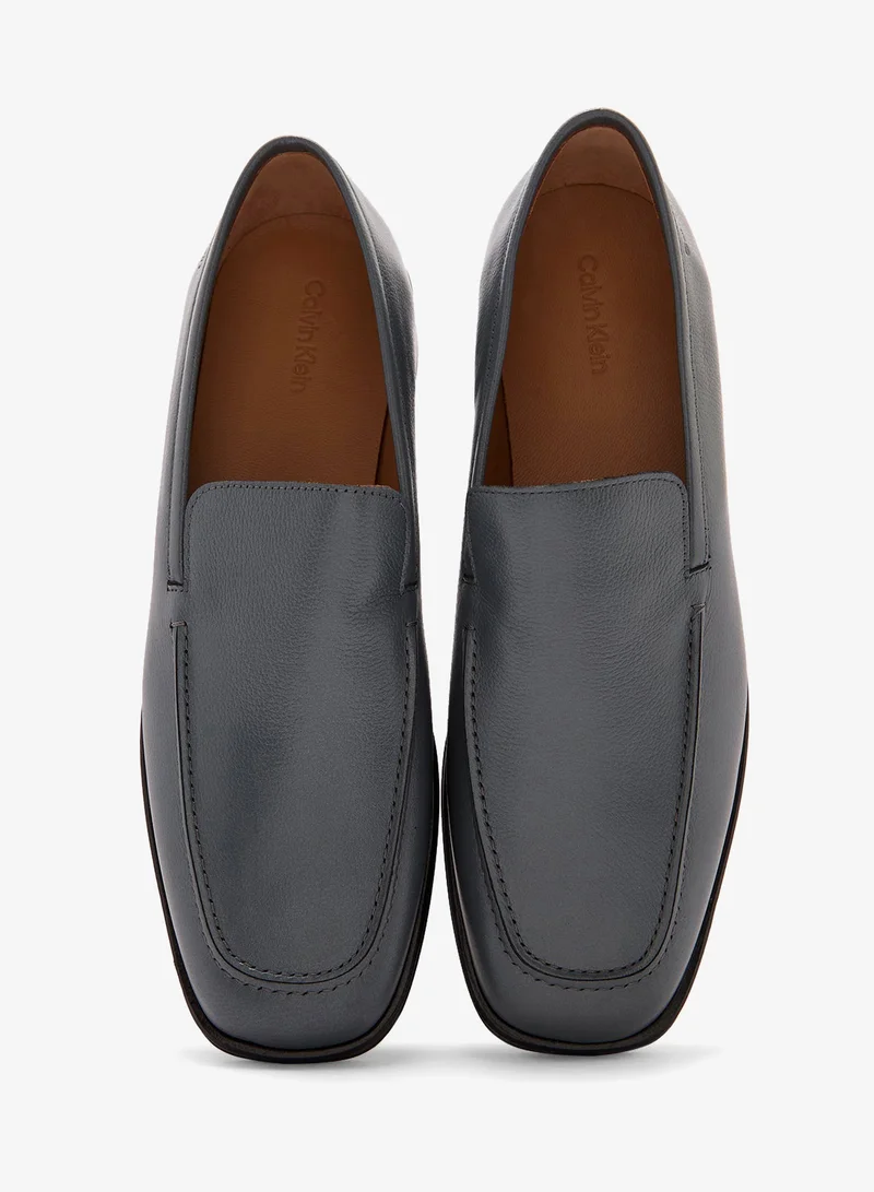 CALVIN KLEIN LEATHER SQUARE LOAFERS