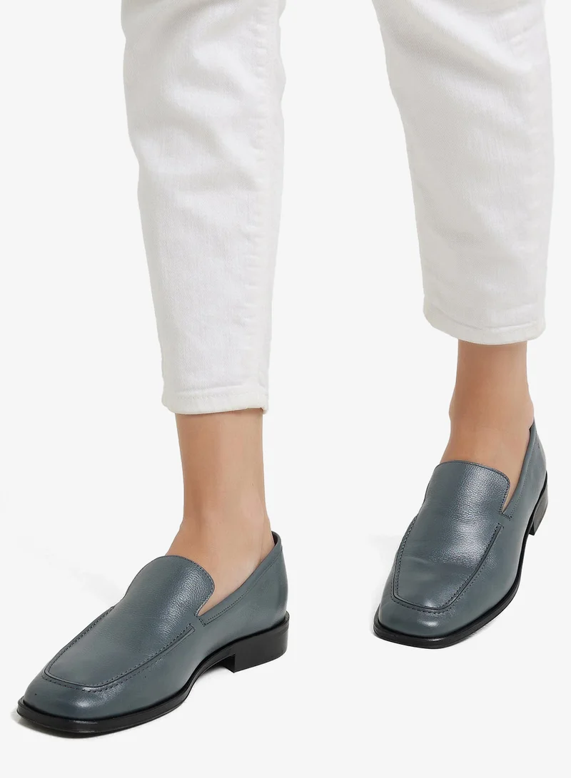 CALVIN KLEIN LEATHER SQUARE LOAFERS