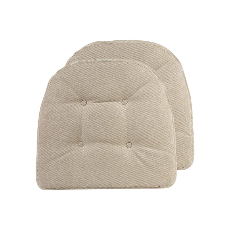 Klear Vu Omega Non-Slip Universal Chair Cushions for Dining Room, Kitchen and Office Use, U-Shaped Skid-Proof Seat Pad, 15x16 Inches, 2 Pack, 20 Stone - Image 1