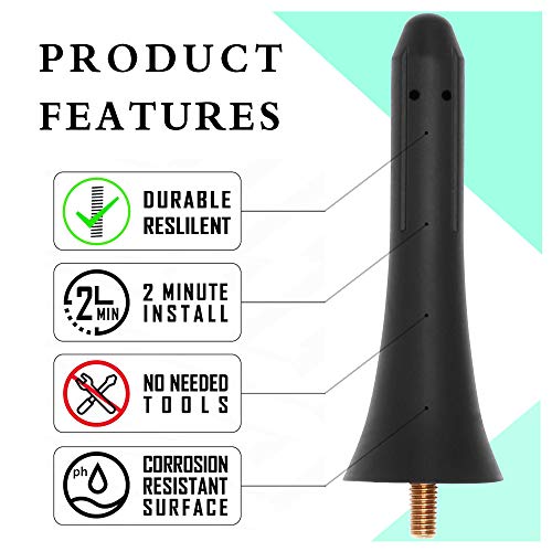 KSaAuto 3 inch Rubber Antenna for Mazda Miata MX-5 RF ND NC 2006-2024 ┃ OEM NF47-66-A30A, Sporty Line Design Improves Appearance ┃ Reduces Wind Resistance and Noise - Image 2