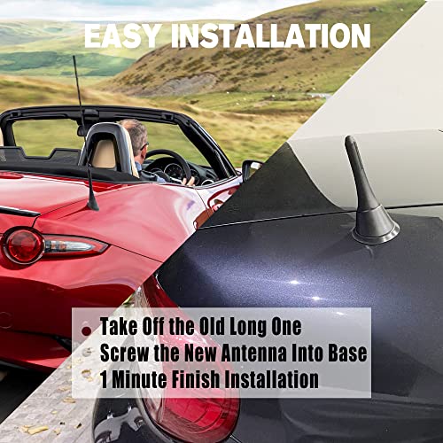 KSaAuto 3 inch Rubber Antenna for Mazda Miata MX-5 RF ND NC 2006-2024 ┃ OEM NF47-66-A30A, Sporty Line Design Improves Appearance ┃ Reduces Wind Resistance and Noise - Image 5