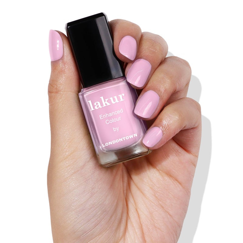 LONDONTOWN lakur Nail Polish - Chip-Resistant, Non-Toxic, Conditions & Hydrates Nails | Glossy Pastel Carnation Pink, Pink Palm, .40 fl oz - Image 2