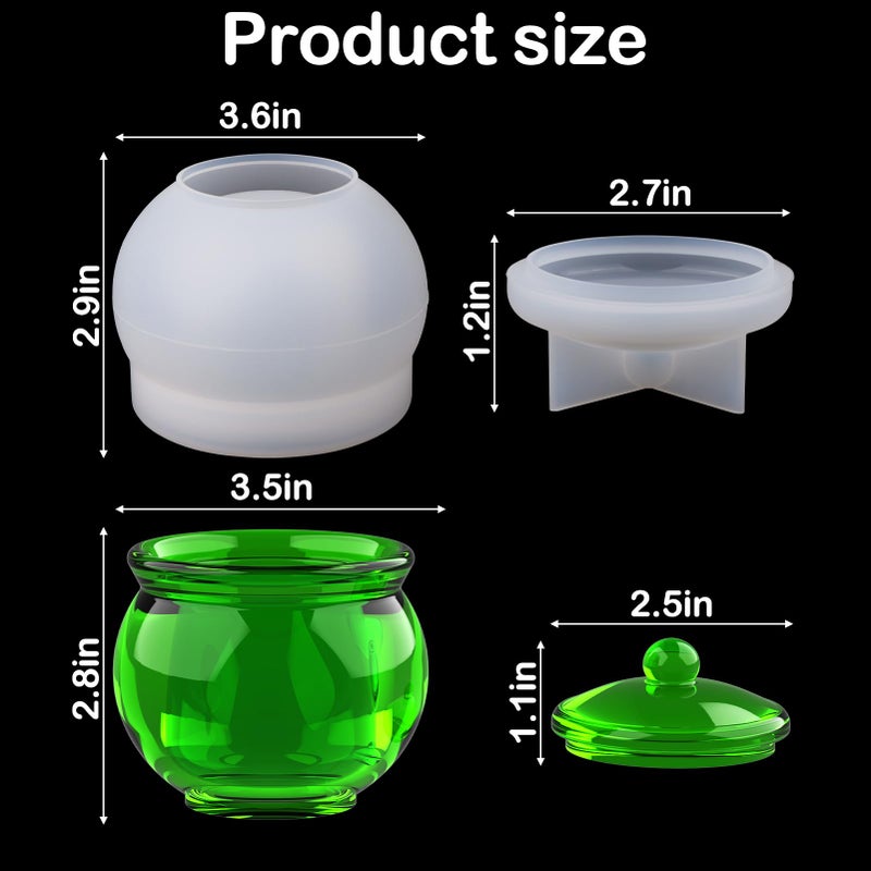 Juome Jar Resin Molds Silicone, Large Jars Silicone Molds with Lid for Epoxy Resin Casting, Resin Mold for DIY Jewelry Storage Box, Candy Container, Home Decoration - Image 4