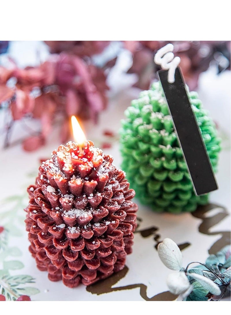 Captaintech Pine Cone Silicone Candle Mold, 2PCS 3D Pinecone Shape Resin Ornament Mold for Soap Wax Epoxy Casting Polymer Clay Fondant Chocolate Cake Gift Home Decor - Image 2