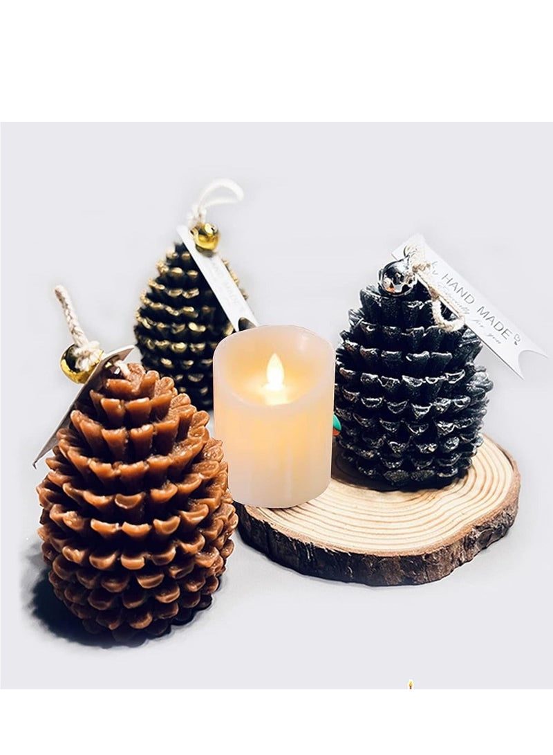 Captaintech Pine Cone Silicone Candle Mold, 2PCS 3D Pinecone Shape Resin Ornament Mold for Soap Wax Epoxy Casting Polymer Clay Fondant Chocolate Cake Gift Home Decor - Image 3