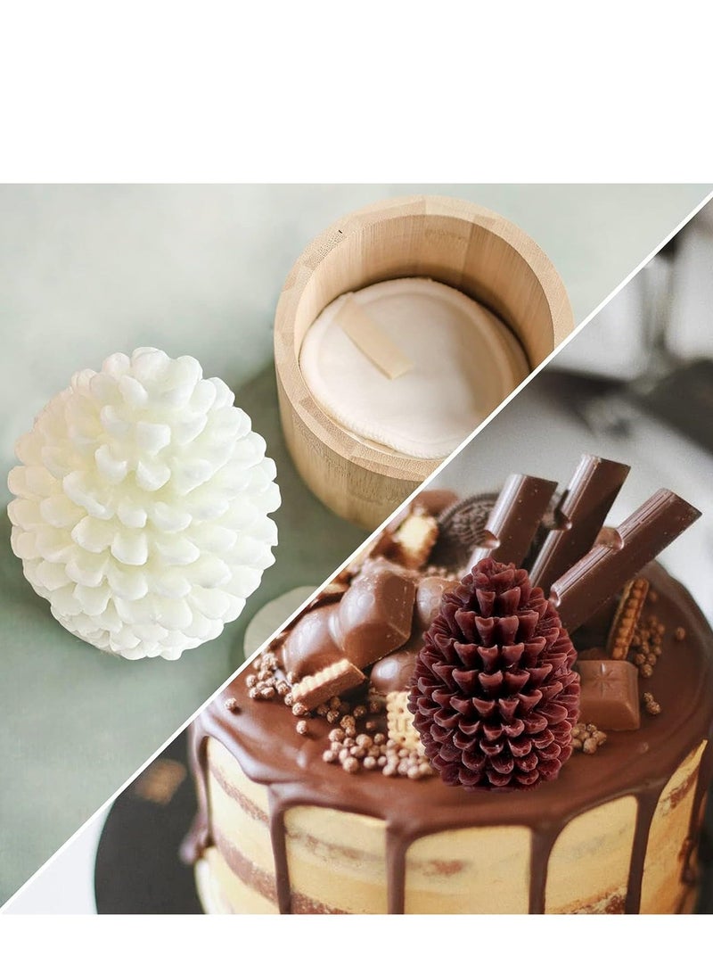 Captaintech Pine Cone Silicone Candle Mold, 2PCS 3D Pinecone Shape Resin Ornament Mold for Soap Wax Epoxy Casting Polymer Clay Fondant Chocolate Cake Gift Home Decor - Image 4