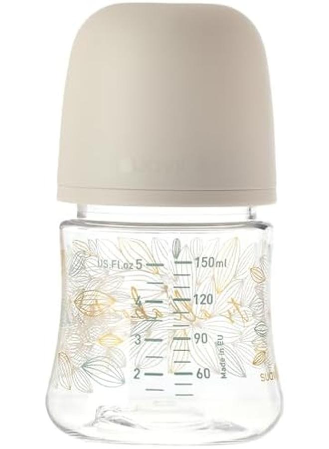SUAVINEX Sx Pro Feeding Wide Neck Physiological Silicone Teat Bottle 0 Months 150Ml S Fs Grey Gold - Image 2