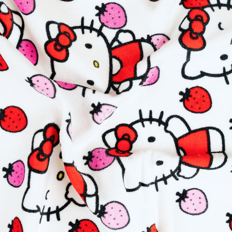 Franco Hello Kitty Washcloths 4 Pack â€“ 100% Cotton Super Soft Face Cloths for Makeup Removal & Skincare â€“ Cute Sanrio Strawberry Design â€“ 13â€ x 13â€ (Officially Licensed Product) by Franco - Image 5