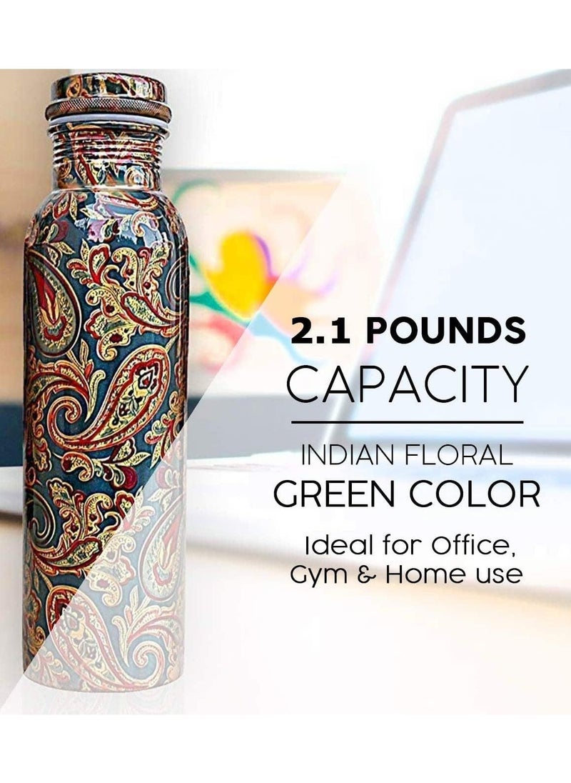 Ak Brass Products - Copper Craft 1L Premium Printed Copper Bottle - Image 1