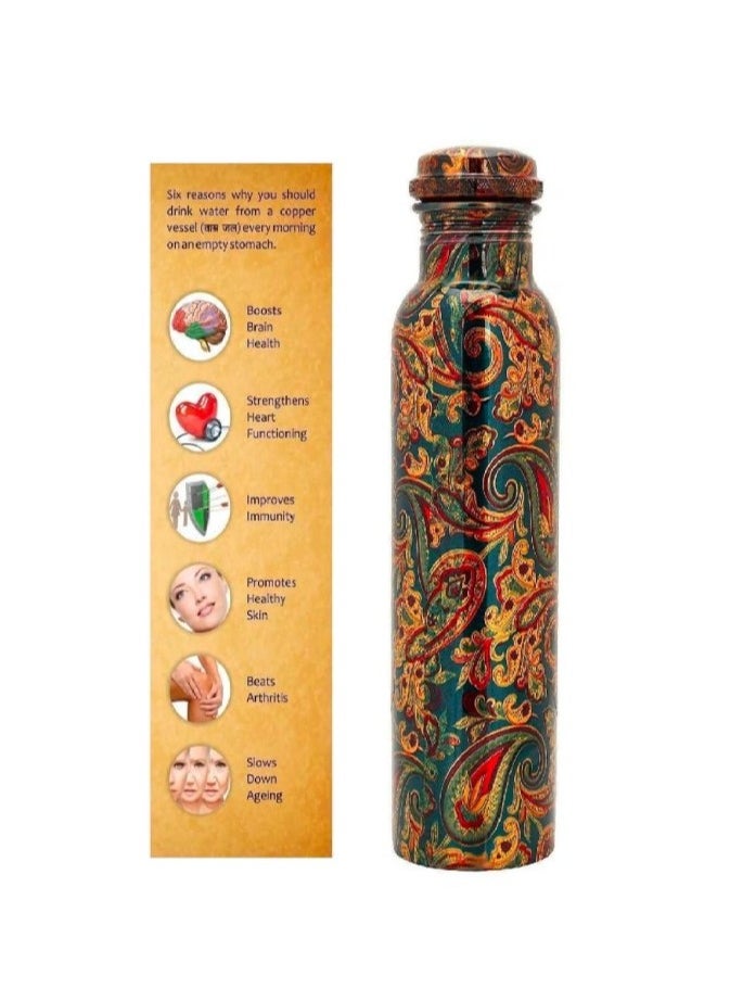 Ak Brass Products - Copper Craft 1L Premium Printed Copper Bottle - Image 1