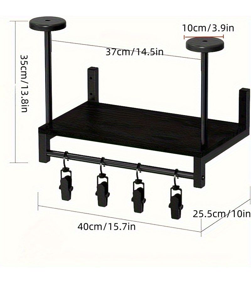 Retro Wall Mount Riding Helmet Storage Rack with 4 Glove Clips and Wood Covers - Image 4