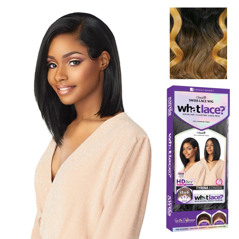 Sensationnel What Lace 13X6 Wigs  Tyrina Lacefrontal Hand Tied Glueless Synthetic With Natural Density Preplucked Hairline MPGOLD