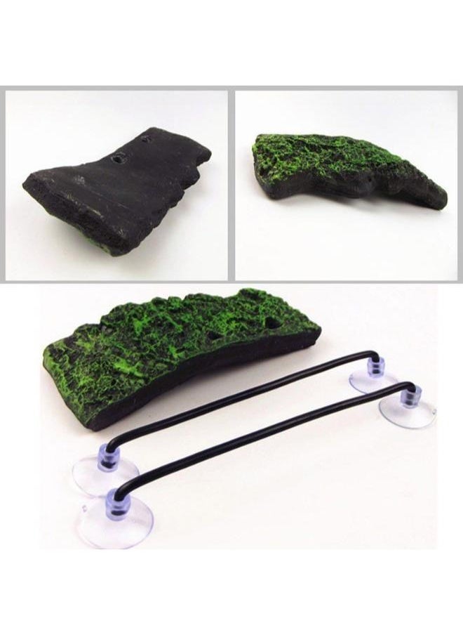 B&K – Turtle Basking Platform, Automatic Floating Rectangular Aquarium Fish Tank Adjustable Reptile Resting Terrace Tortoise Climbing Platform