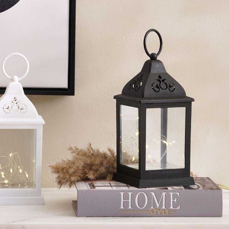 Pan Home فانوس LED - أسود لديكور المنزل
