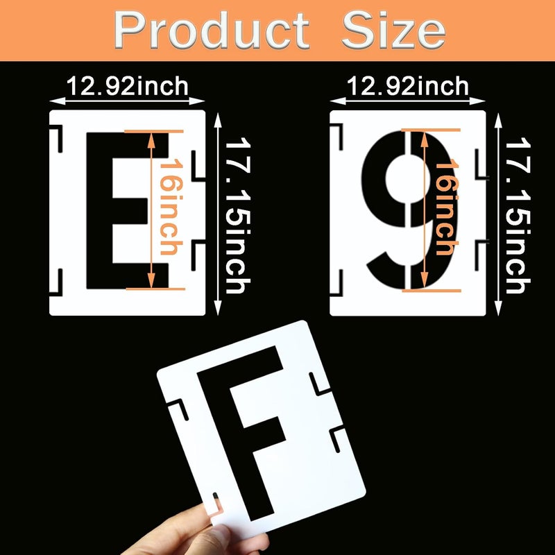 YEAJON 16 Inch Letter Stencils Symbol Numbers Craft Stencils, 42 Pcs Reusable Alphabet Templates Interlocking Stencil Kit for Painting on Wood, Wall, Fabric, Rock, Sign, DIY Art Projects - Image 3