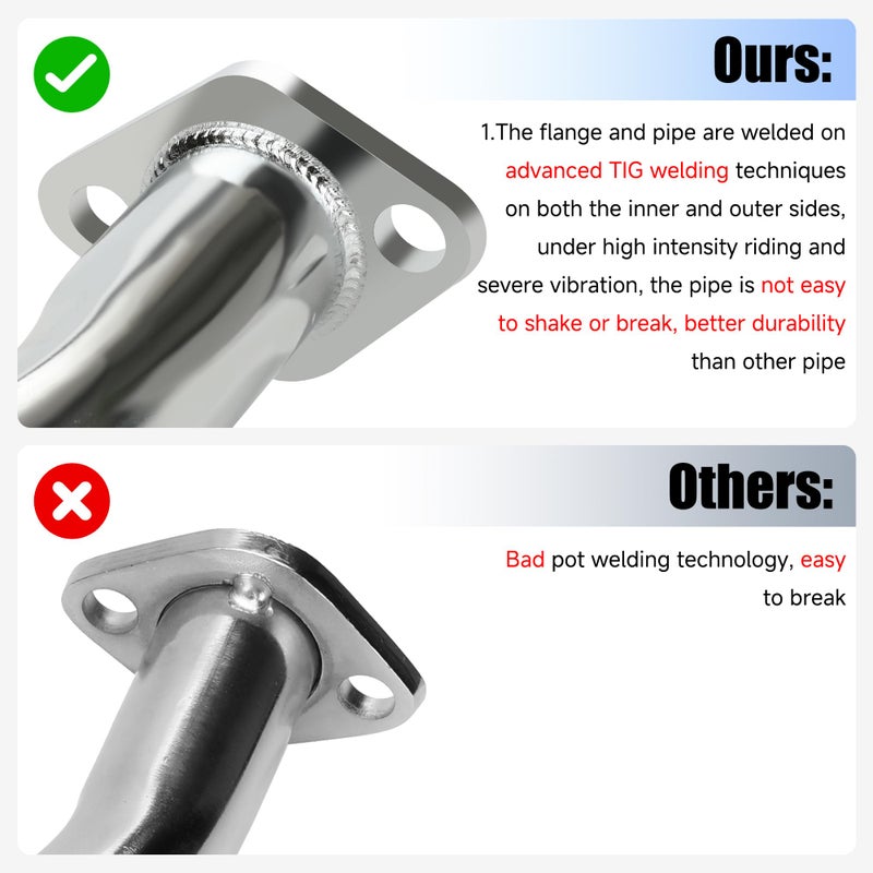 Yoxufa 212Cc Exhaust Pipe Header Replacement For Predator 212Cc 224Cc 196Cc Coleman Ct200U Ct200U-Ex Bt200X Baja Warrior Massimo Mb200 Gx160 Gx200 6.5Hp Mini Bike Go Kart Parts With Heat Shield Tape - Image 3