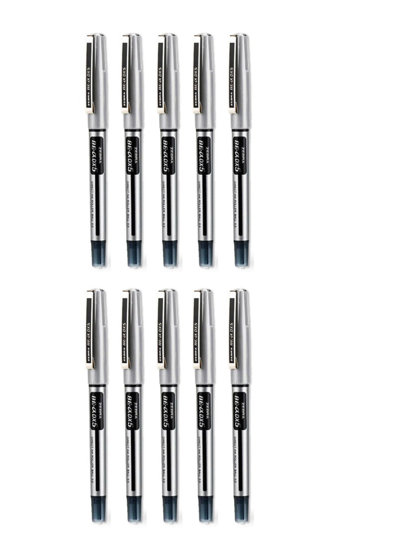 ZEBRA DX5 Needle Point Rollerball Black Ink Pen 0.5 mm Fine Tip  - Image 2