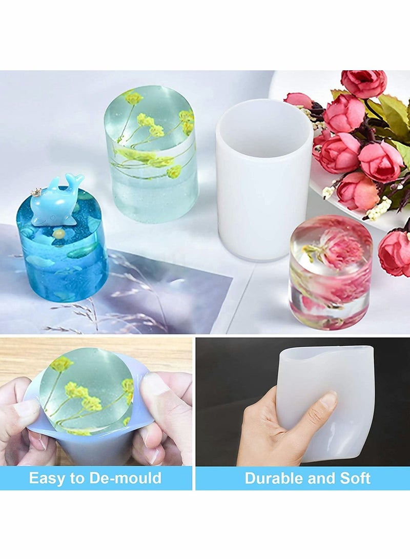 Captaintech 2pcs Silicone Candle Molds for Candle Making, 2 Sizes Cylinder Resin Molds for Making Aromatherapy Candles DIY Casting Epoxy Mold for Resin, Soap, Flower Specimen, Insect Specimen, Clay Craft - Image 5