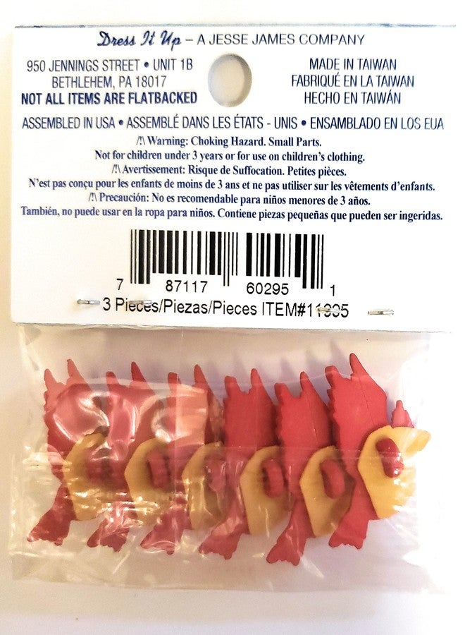 Dress It Up Cardinals - Buttons by Dress It Up Buttons & Embellishments, Red - Image 5