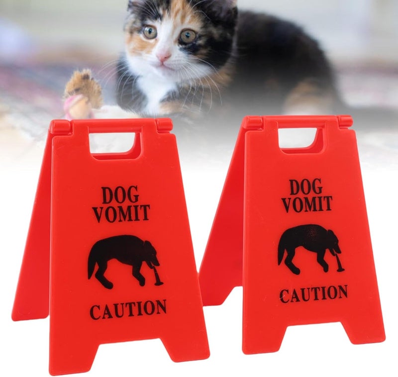 Dog Vomit Caution Sign Plastic Design Obvious Warning for Cats, Unique and Playful, Prominent Marker, Sturdy for Home Garden Park (Red) - Image 5