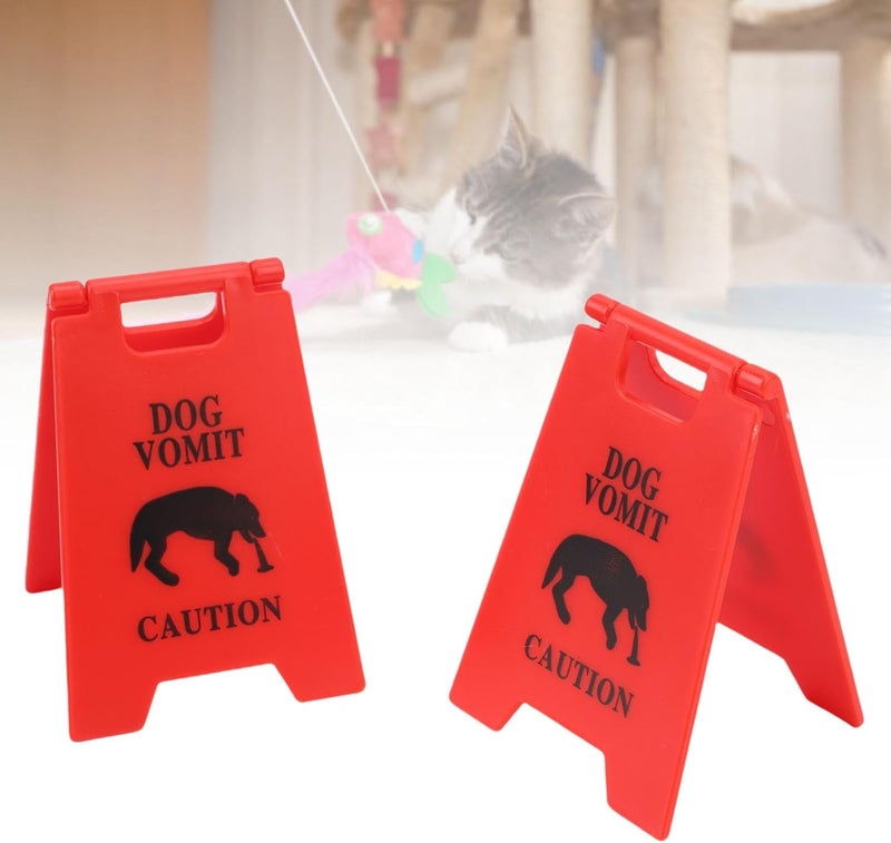 Dog Vomit Caution Sign Plastic Design Obvious Warning for Cats, Unique and Playful, Prominent Marker, Sturdy for Home Garden Park (Red) - Image 4