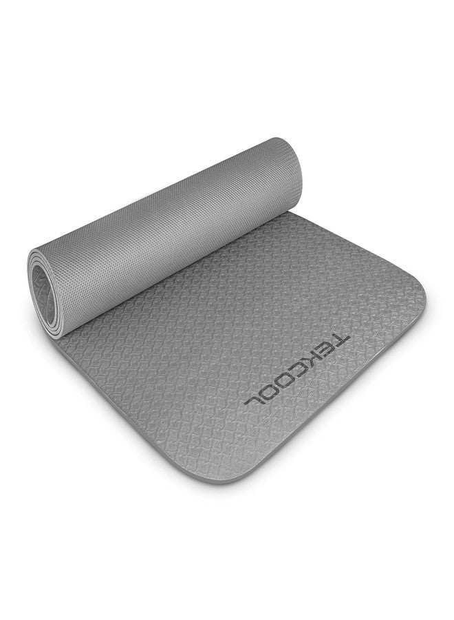 TEKCOOL Ethylene Vinyl Acetate Yoga Mats for Women Yoga Mat for Men Exercise Mat for Home Workout Gym Mat Anti Slip Yoga Mat 6Mm Workout Mat Yoga Mat for Kids Yoga Mate Gym Mats - Grey. - Image 5
