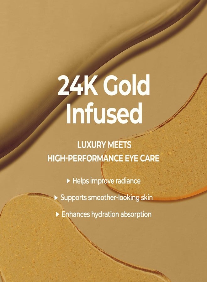 HommeFace 24K Golden Hour Eye Mask Set 6 Pairs, Korean Under Eye Gel Patch with Collagen, Peptides & Pure Gold for Dark Circles, Puffiness & Wrinkles - Image 3