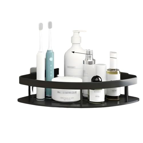 Fodgo Bathroom Accessories Aluminium Heavy Duty Self Adhesive Bathroom Corner Shelf for Wall, Multipurpose Wall Mounted Bathroom Organiser, Washroom Organizer Kitchen Organizer Rack (Pack of 1) - Image 1