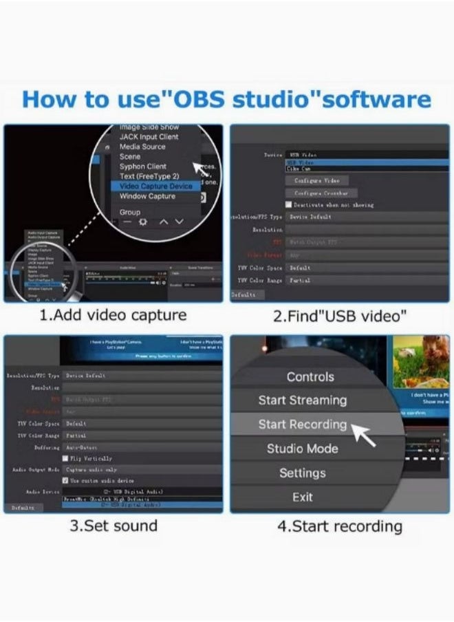 Generic - HDMI Video Capture Card, HDMI to USB 2.0 Record Capture Device for Streaming, Live Broadcasting, Video Conference, Teaching, Gaming - Image 1