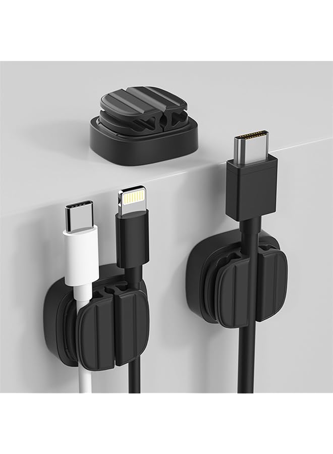 promass 3 Pack Cable Organizer Cable Holder Clips Adhesive Charger Cable Management Clips Under Desk Cable Management for Home Office Desk Phone Car Wall Desktop Nightstand - Image 1
