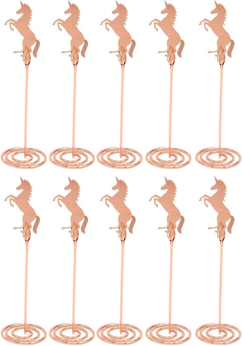 10pcs Metal Place Card Holders, Electroplated Iron Table Number Holders, Cute Horse Shape - Durable Sturdy Design, Non Slip Feature, Perfect for Weddings Parties Banquets - Image 1