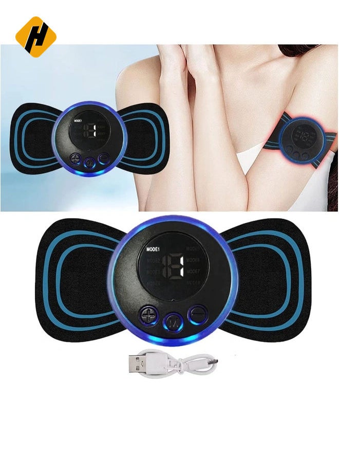 HuHa Body Massager,Neck Massage Machine Rechargeable Portable Wireless Mini Reusable Pain Relief EMS Massager with 8 Modes and 19 Levels for Shoulder,Arms,Legs  - Image 2
