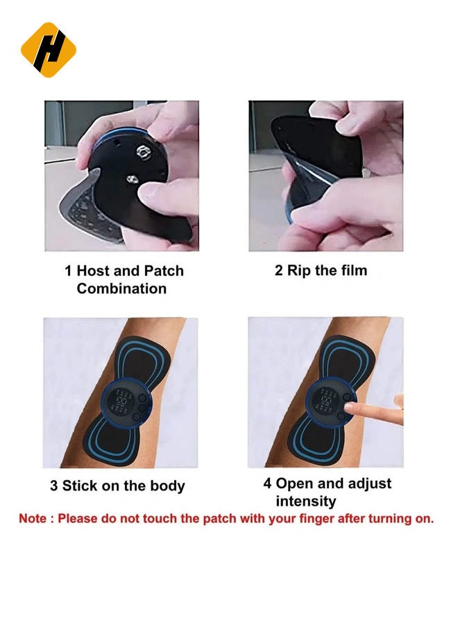 HuHa Body Massager,Neck Massage Machine Rechargeable Portable Wireless Mini Reusable Pain Relief EMS Massager with 8 Modes and 19 Levels for Shoulder,Arms,Legs  - Image 5