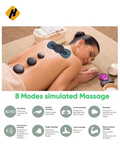 HuHa Body Massager,Neck Massage Machine Rechargeable Portable Wireless Mini Reusable Pain Relief EMS Massager with 8 Modes and 19 Levels for Shoulder,Arms,Legs  - Image 3